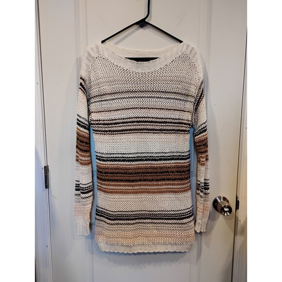 Women's Pendleton Heavyweight Open Knit Long Sleeve Sweater Natural Colors Large - Picture 1 of 7